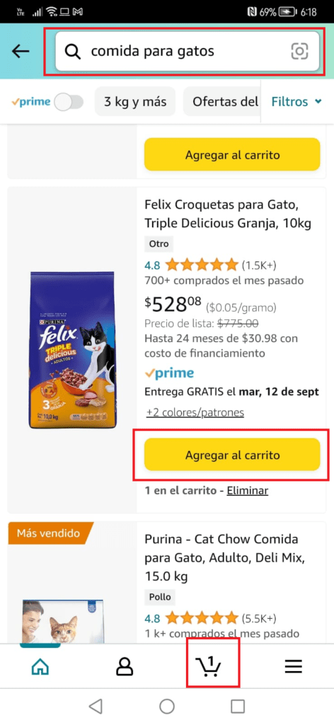 Aplicación de Amazon en Android para compras en línea - Explora productos